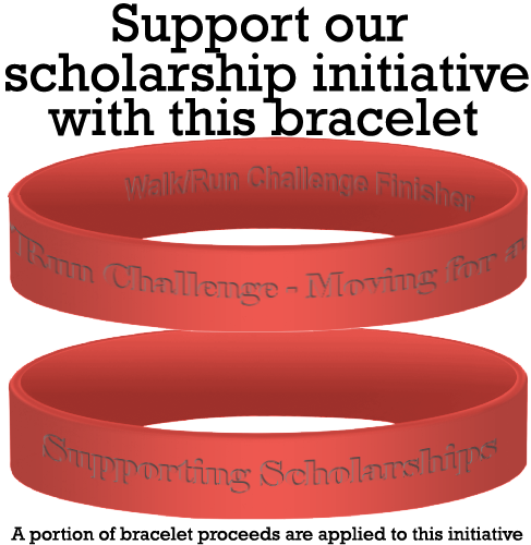 The red wristband supports our scholarship initiative
